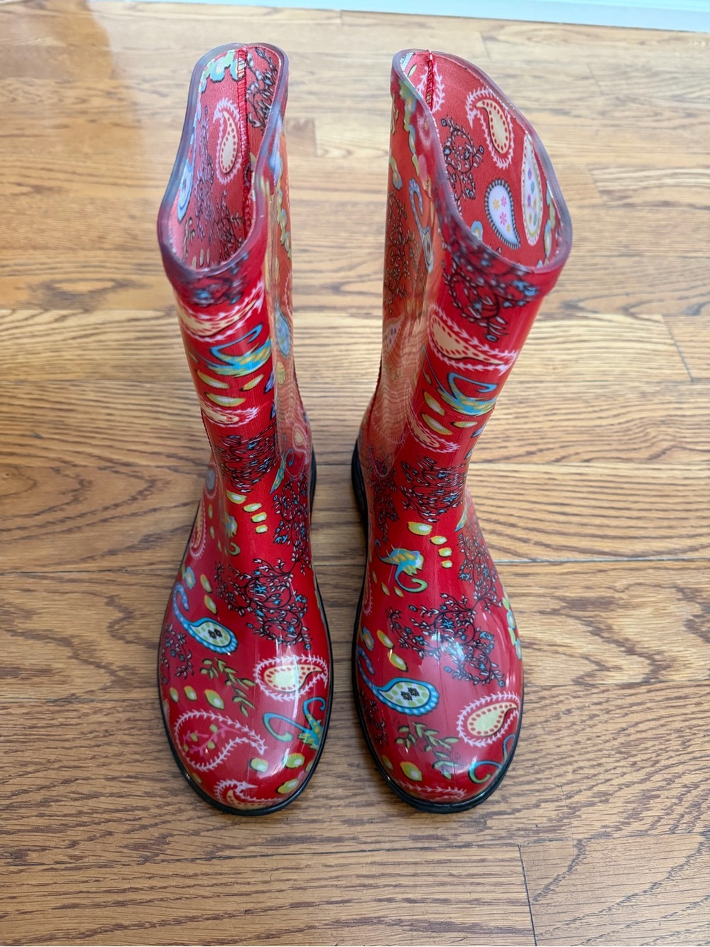 Sloggers Red Paisley-Print Rain Boots